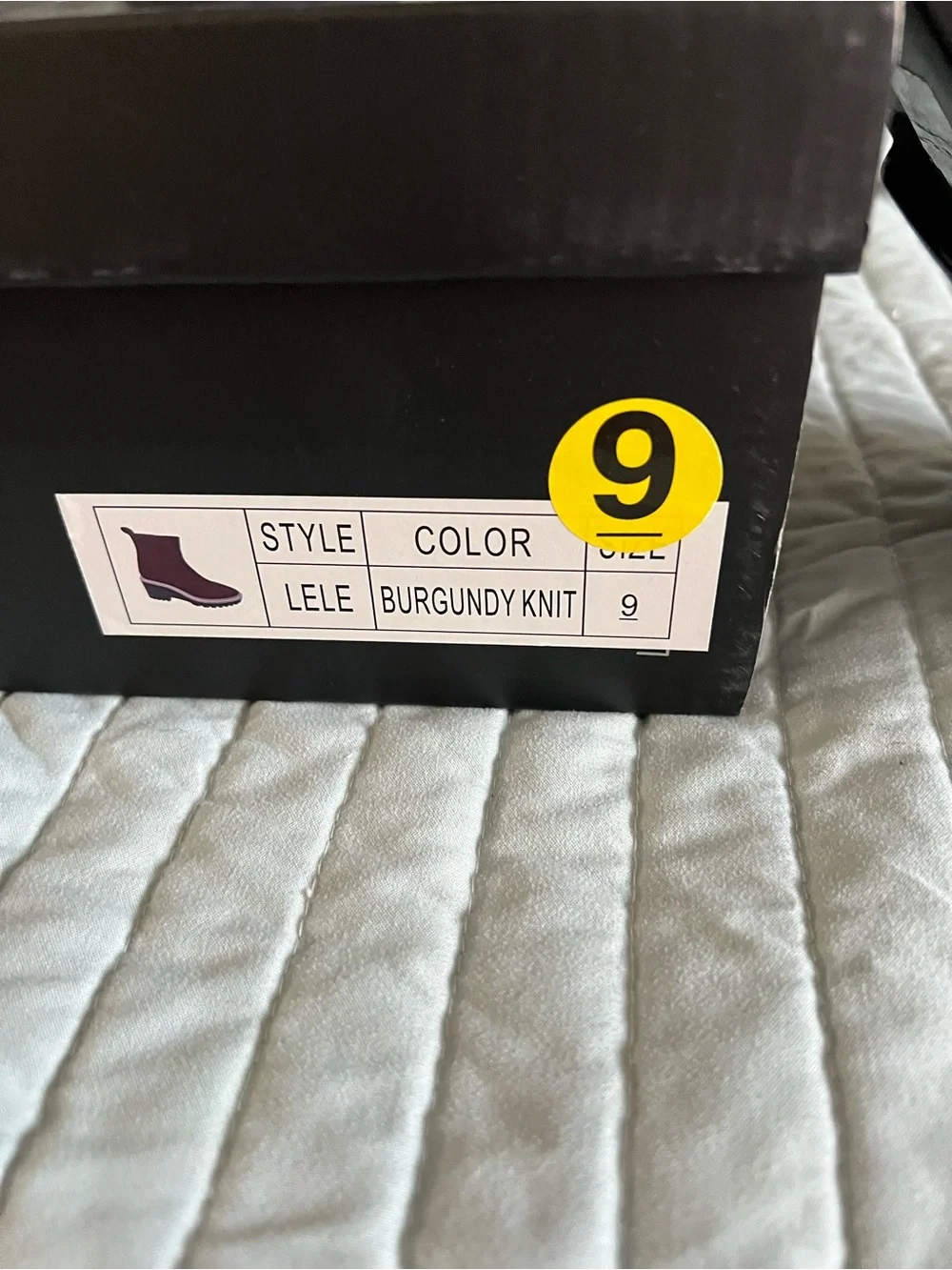Nicole Miller Burgundy Knit Chelsea Lug Booties